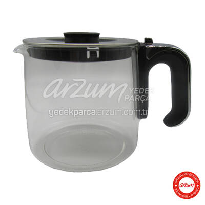 Heptaze Glass Teapot Group-Copper Lidded Chrome Handle