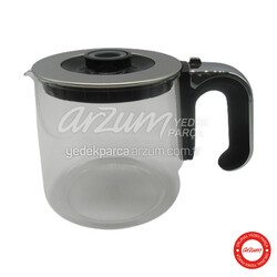  - Heptaze Glass Teapot Group-Silver Lidded Chrome Handle 